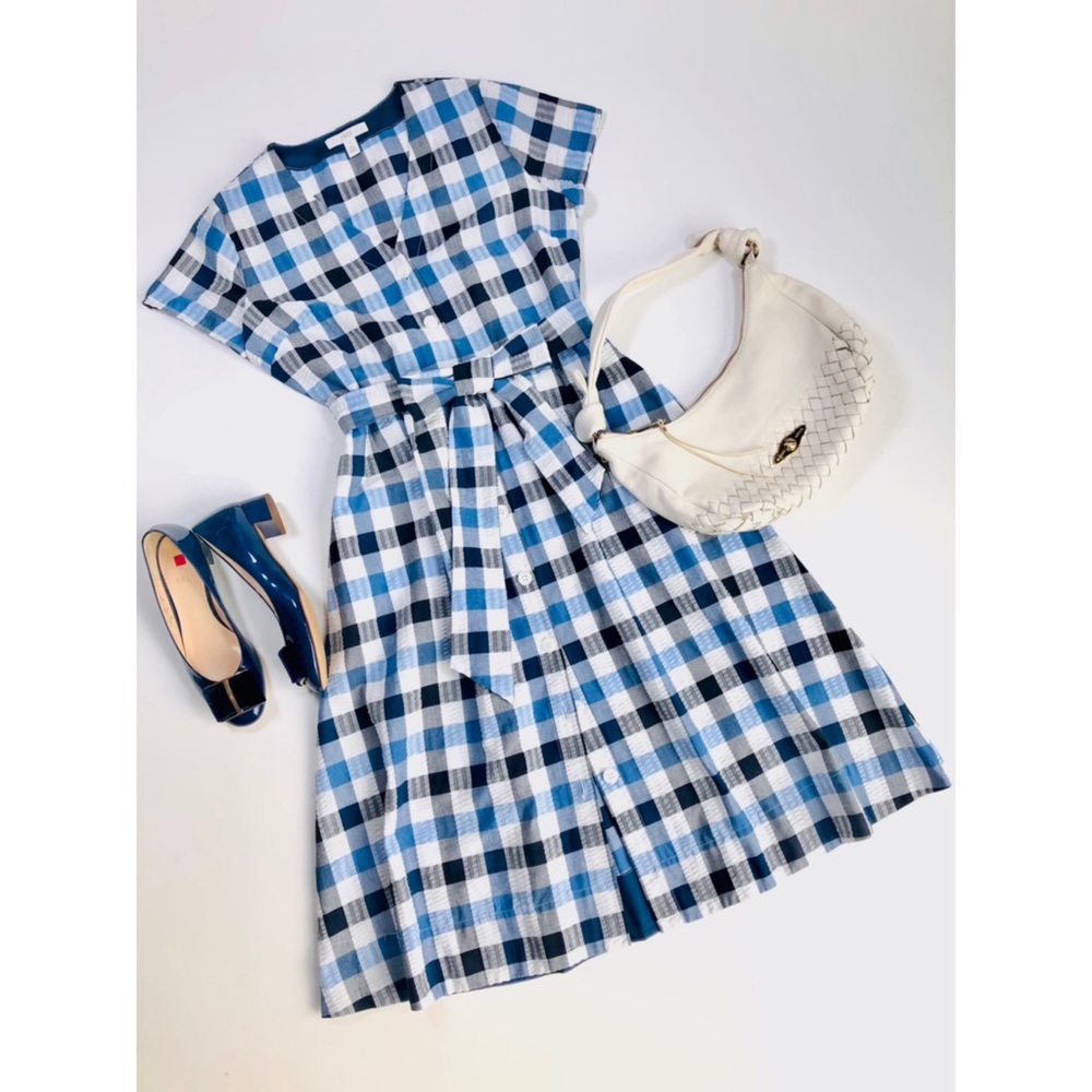 1909 plaid dress 🟦⬜️S